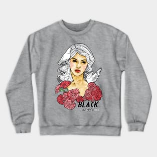 Black Eyes White Crewneck Sweatshirt